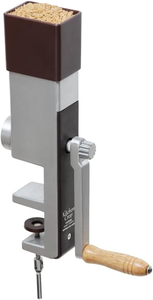 Kitchen Crop VKP1012 Grain Mill Wheat Flour Grinder, Stainless Steel Burrs (Hand Crank)