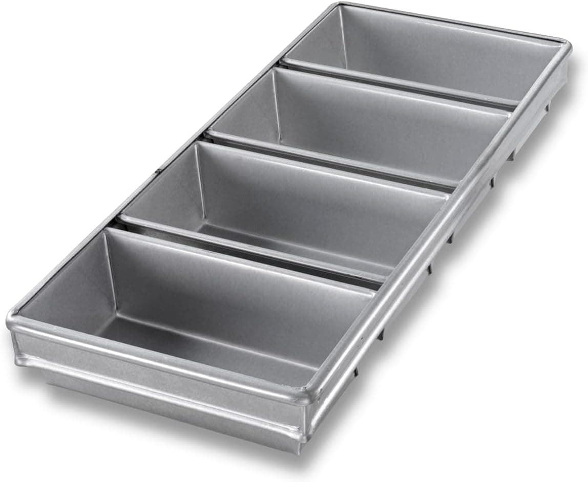 Chicago Metallic Bakeware Aluminized Steel 4-Strap Bread Pans with Glaze