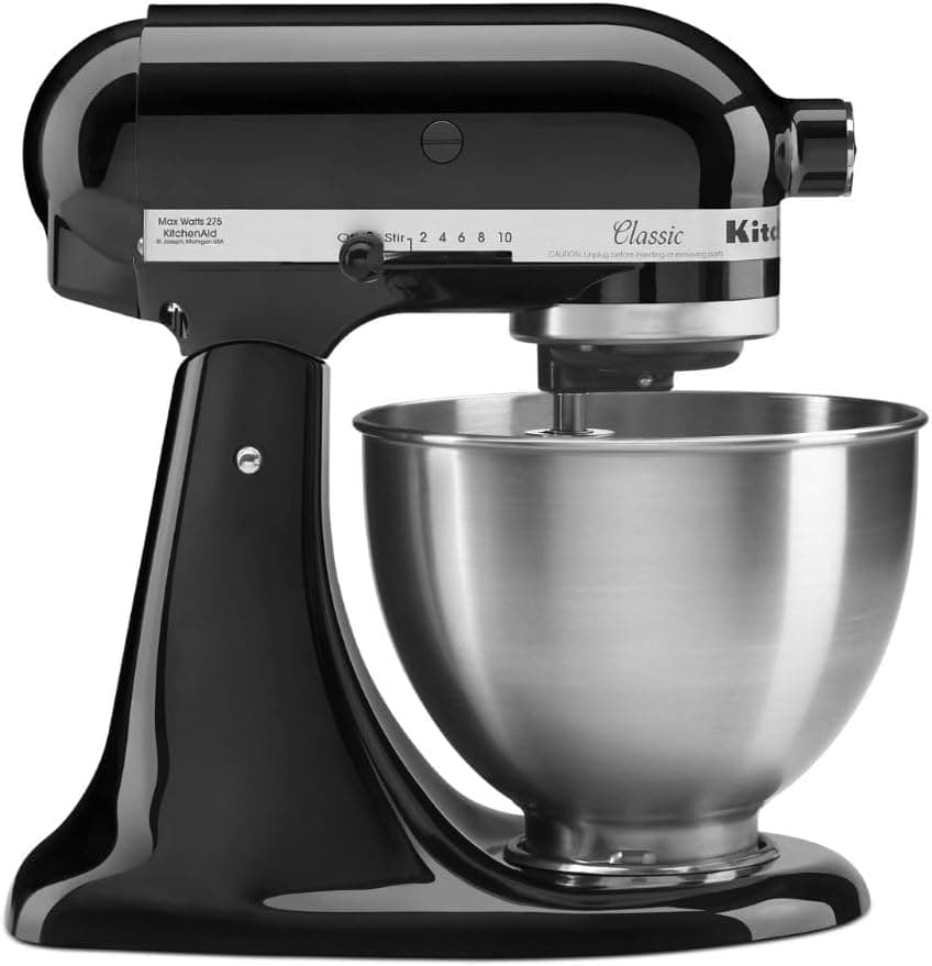 KitchenAid Classic Series 4.5 Quart Tilt Head Stand Mixer K45SS, Onyx Black