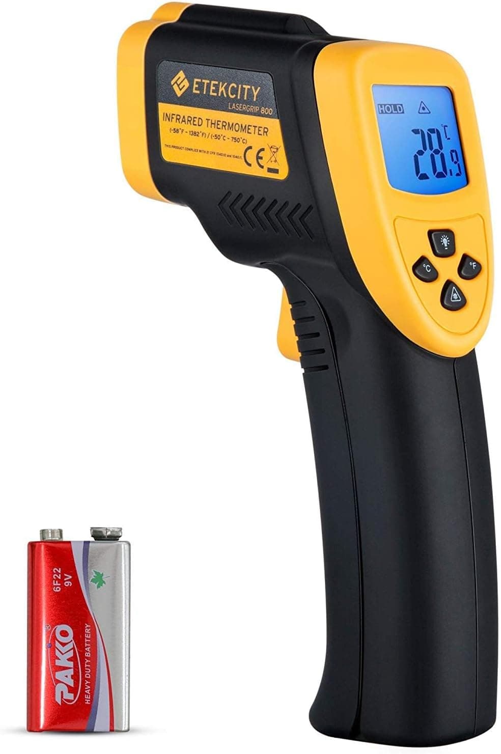 Etekcity Infrared Thermometer Temperature Gun 800, -58F to 1382F, 16:1 DTS Ratio, Cooking Pizza Oven Griddle
