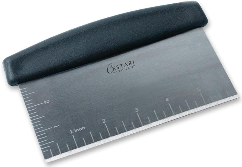 Cestari Dough Scraper Bench Knife Professional Quality Heavy Duty Stainless Steel Bench Scraper Chopper Cutter