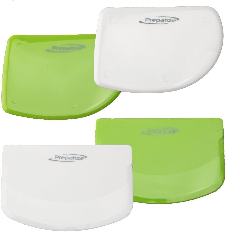 Dough & Bowl Scrapers, Set Of 4 Multipurpose Kitchen Gadgets - Curved Edge & Flat Edge Flexible Scrapers For Food Processor Bowl & Kitchen Bowl Scraping Baking, Bread Dough, Cake Fondant, Icing