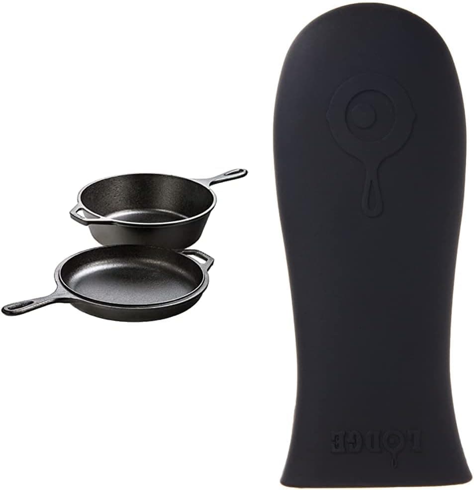 Lodge LCC3 Cast Iron Combo Cooker with Silicone Hot Handle Holder