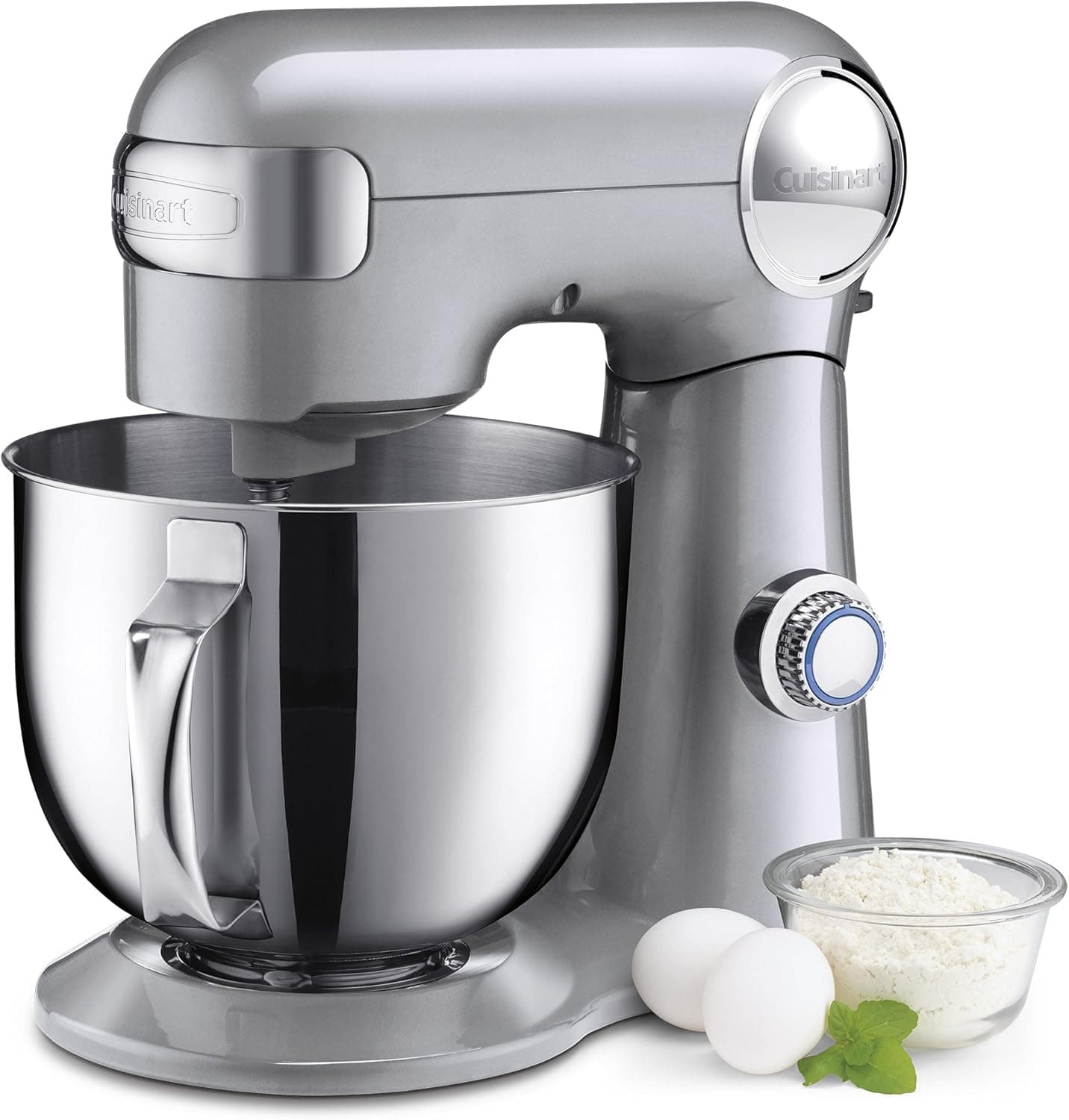 Cuisinart Stand Mixer, 12 Speeds, 5.5 Quart Mixing Bowl, SM-50BCNAS, Silver Lining