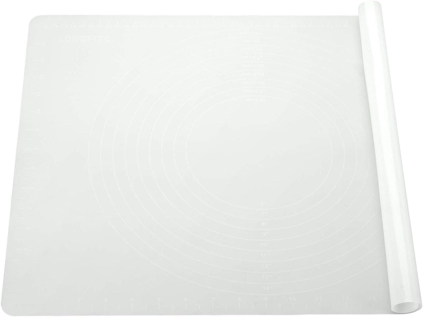 LONGFITE Silicone Baking Mat for Pastry Rolling Dough Mats Large Nonstick and Nonslip with Measurements, Dining Table Placemat 19.68 by 15.74