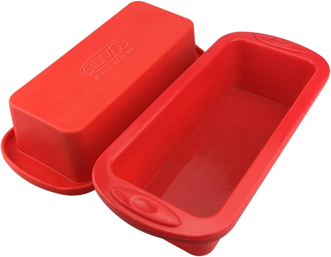 SILIVO Silicone Bread and Loaf Pans, 2 Pack, Nonstick Silicone Baking Mold for Homemade Loaf, Bread and Meatloaf