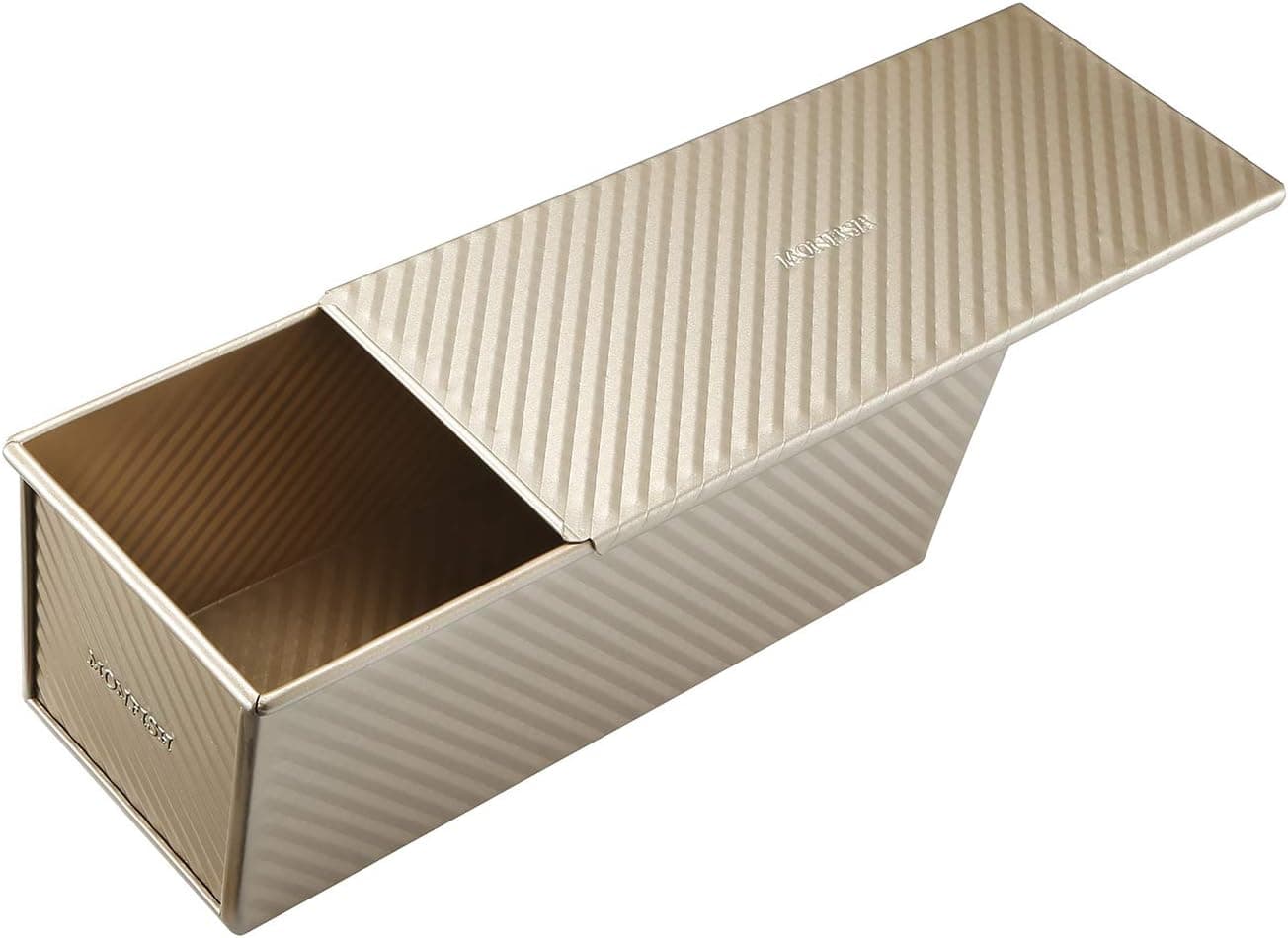 Monfish Large Loaf Pan with Lid Pullman Bread Pan Aluminized Steel