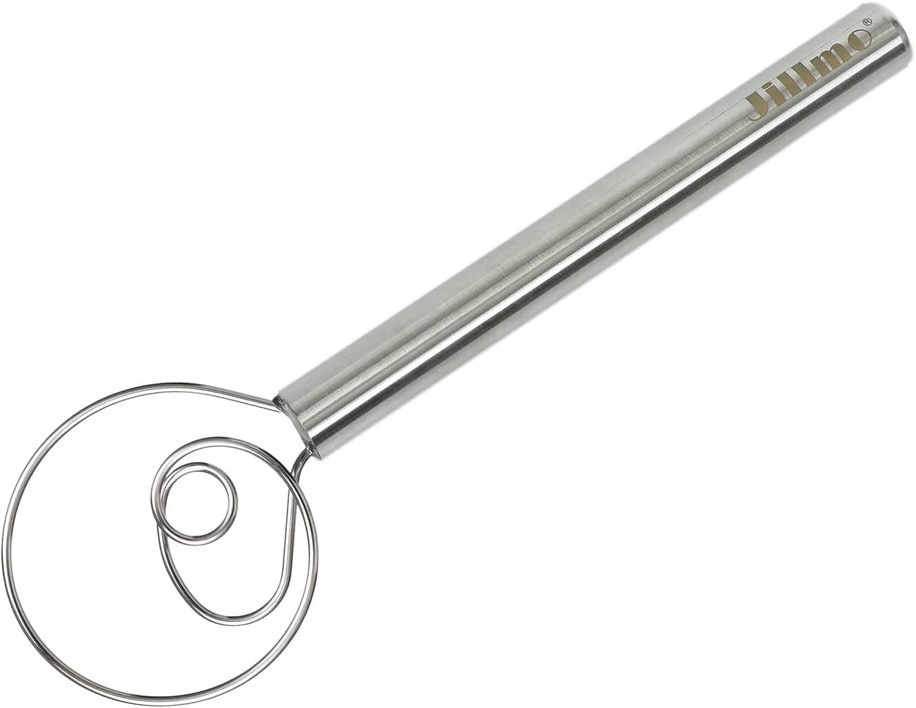 Jillmo Danish Dough Whisk, 12 inch Stainless Steel Bread Whisk