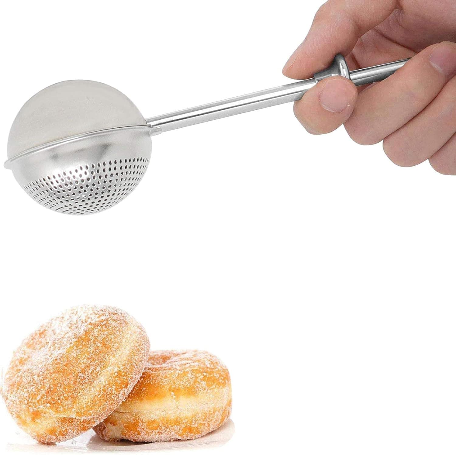 HULISEN Flour Duster for Baking, One-Handed Operation, 304 Stainless Steel Powdered Sugar Shaker Duster