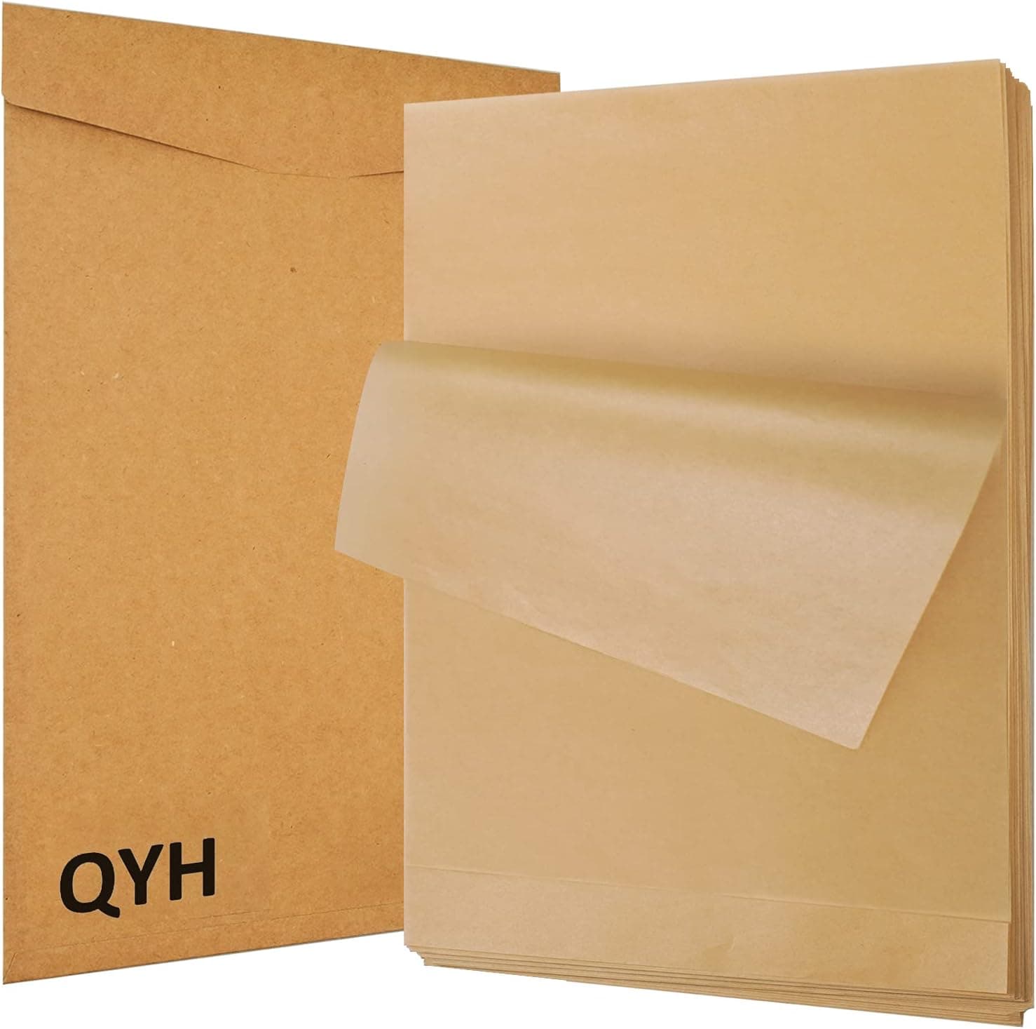 QYH 100 Pcs Parchment Paper Sheets for Baking, 8x12 in Unbleached, Precut for Cookies Air Fryer Oven