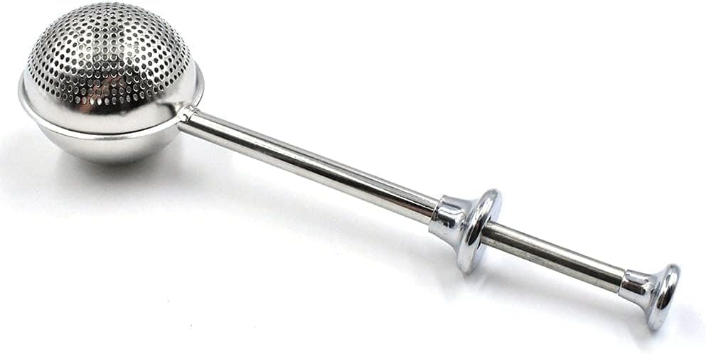 Powdered Sugar Shaker Duster Flour Dispenser with Spring-operated Handle, Stainless Steel One-handed
