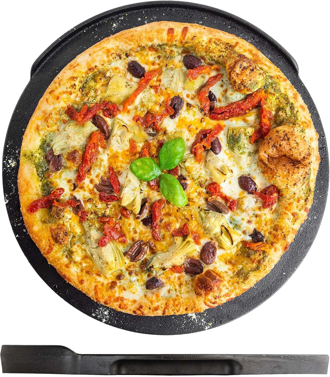 NerdChef Speed Steel Round High Performance Pizza Baking Stone, 14 inch
