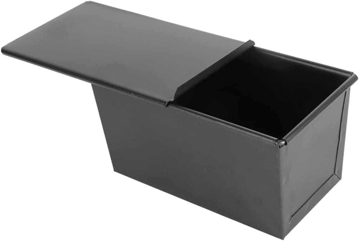Hemoton Cast Iron Pullman Pan with Lid, Nonstick Corrugated Bread Toast Box