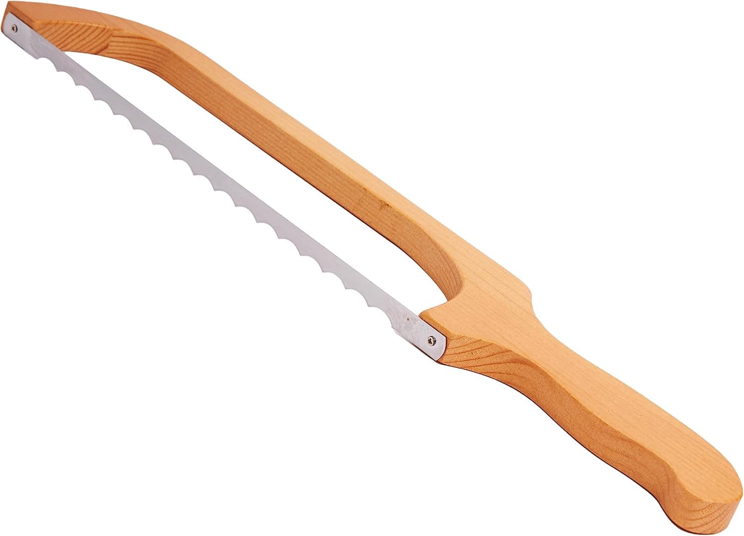 Sourdough Bread Bow Knife, Serrated Wooden Slicer for Homemade Baguette, Texas Right-Handed Saw