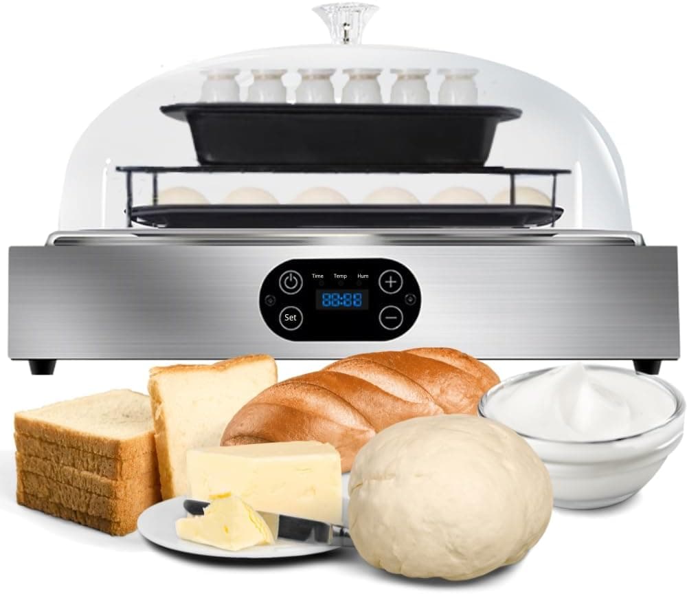 Electric Bread Dough Proofer Machine with Humidity and Temperature Control, Sourdough Bread Proofer Box, Yogurt Maker and Fermenter