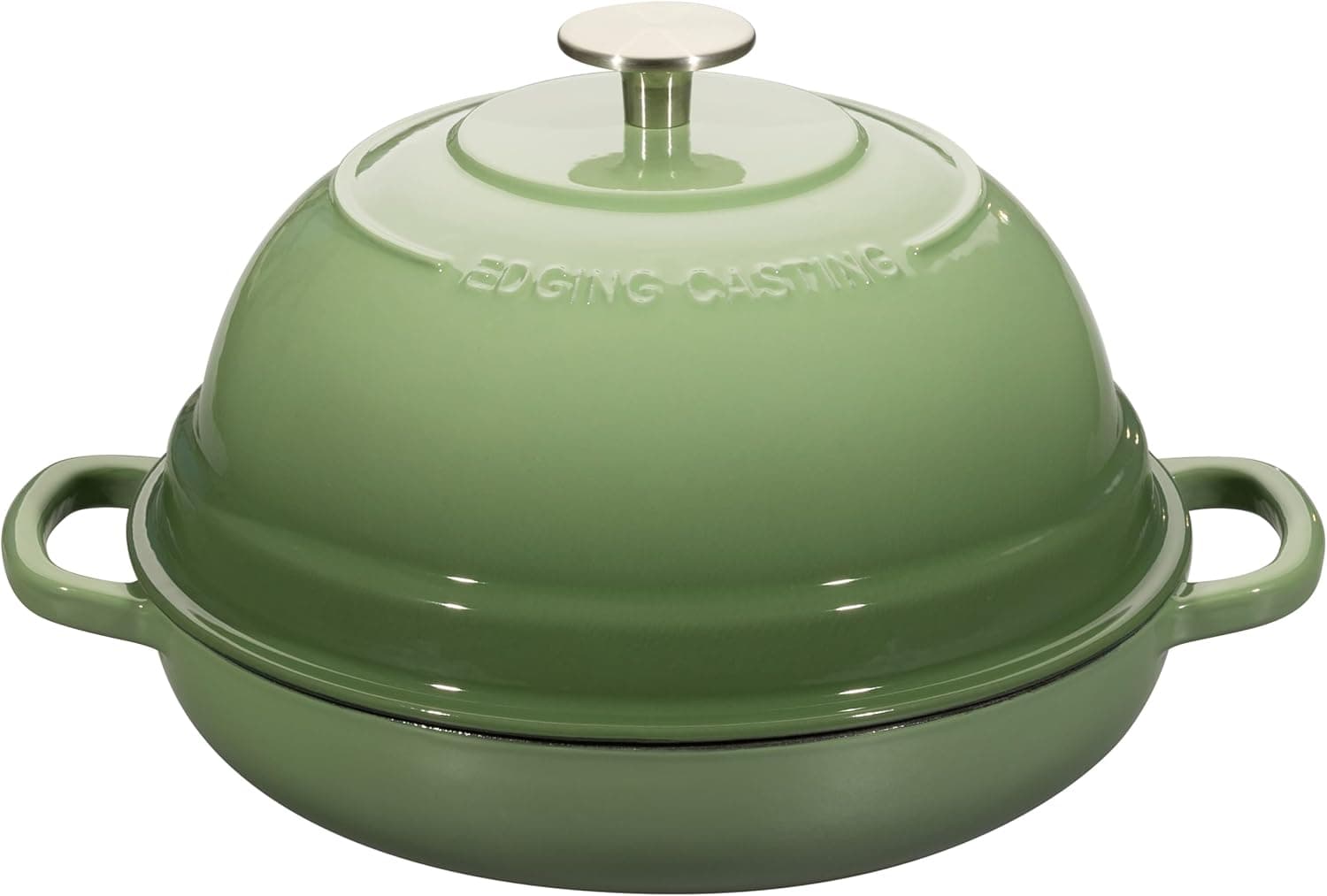 EDGING CASTING Enameled Cast Iron Dutch Oven Pot with Lid, Round Bread Oven for Homemade Sourdough Bread Baking, 6 Quart, Pistachio Green