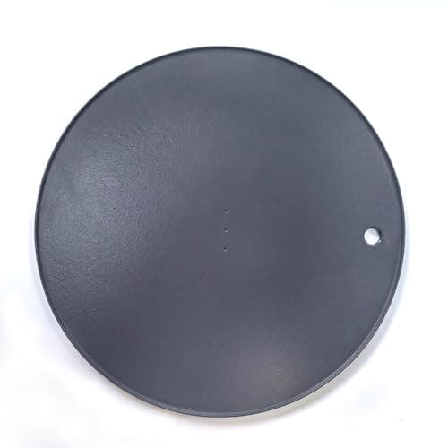XL Round Pizza Steel 16.9" - 3D Cast Creates Gorgeous Crusts, Enamelled Cast Iron Baking Stone For Oven, Round Griddle, Speed & Even Heating Baking Steel Griddle
