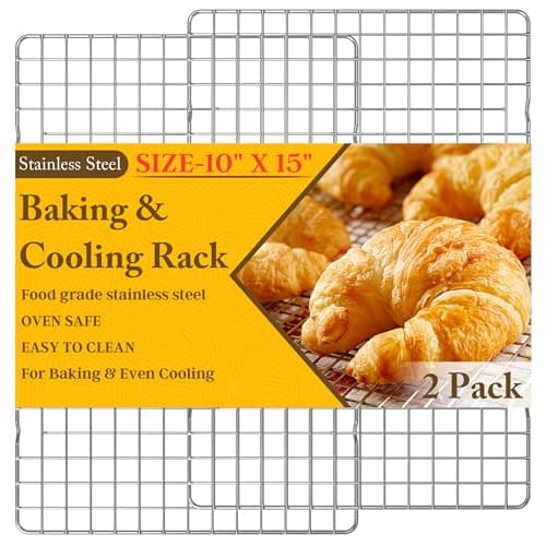 2 PCS Cooling Racks for Cooking and Baking, 10" x 15", Silver