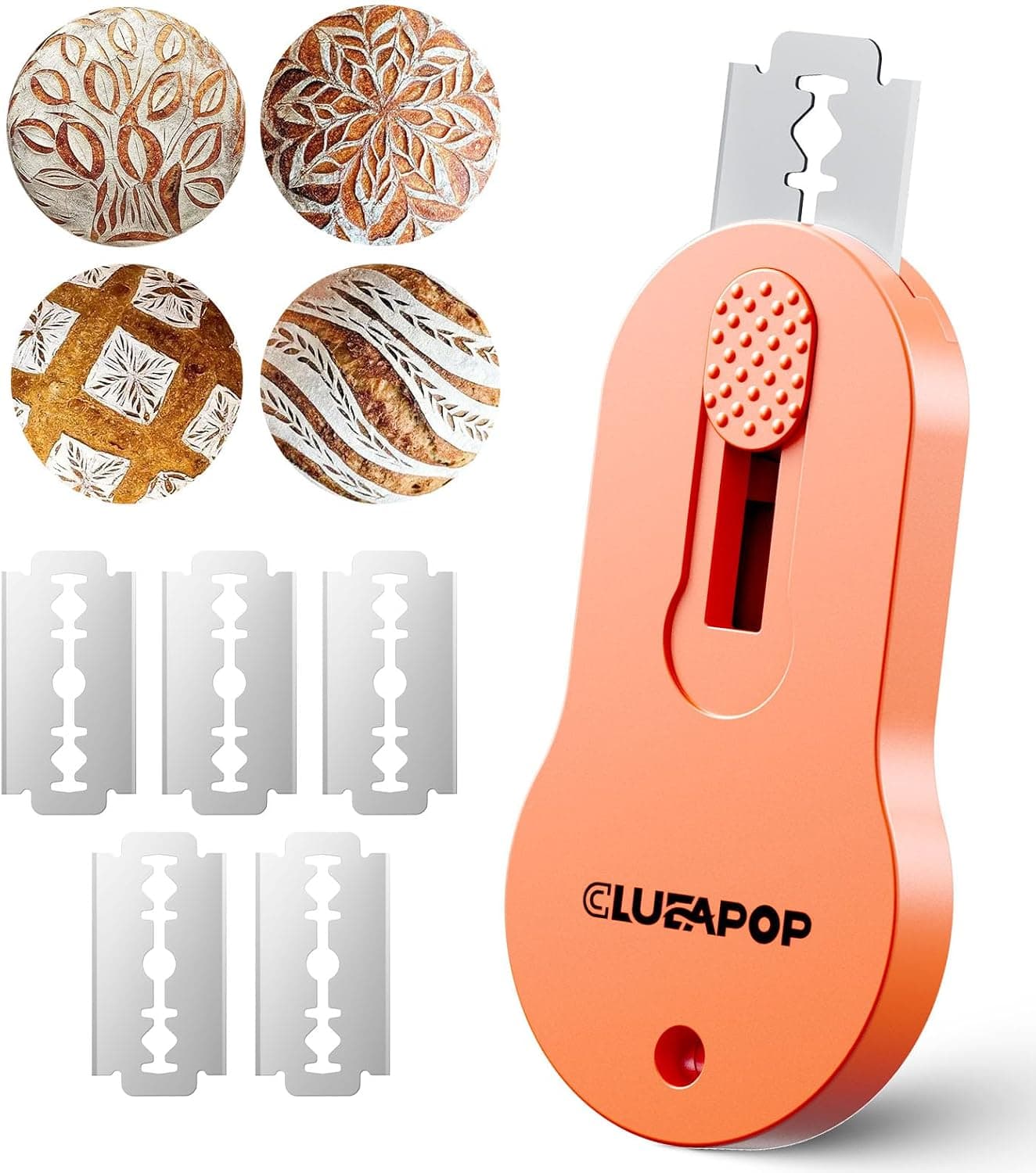 Magnetic Bread Lame Dough Scoring Tool Sourdough Lame with Patterns Booklet and 5 Blades