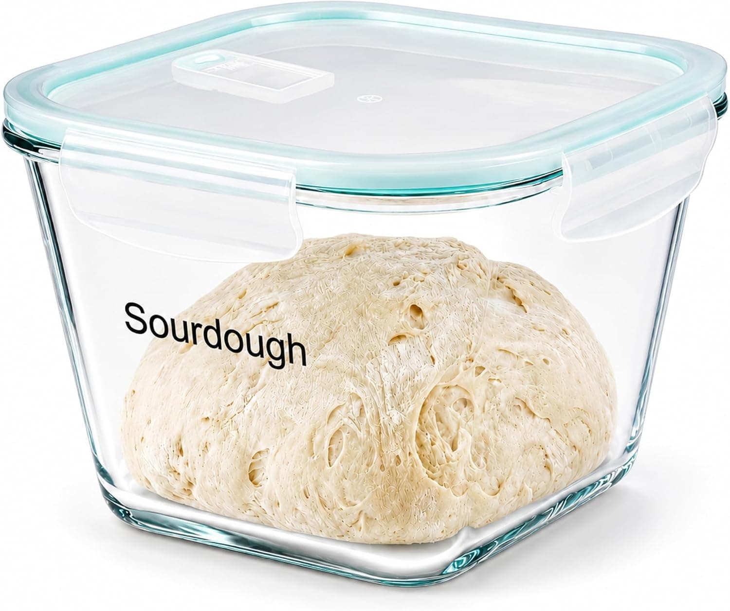 2 Liter Sourdough Starter Jar, Borosilicate Glass Sourdough Jar with Lid, Large Clear Jars with Wide Mouth, Dishwasher Safe