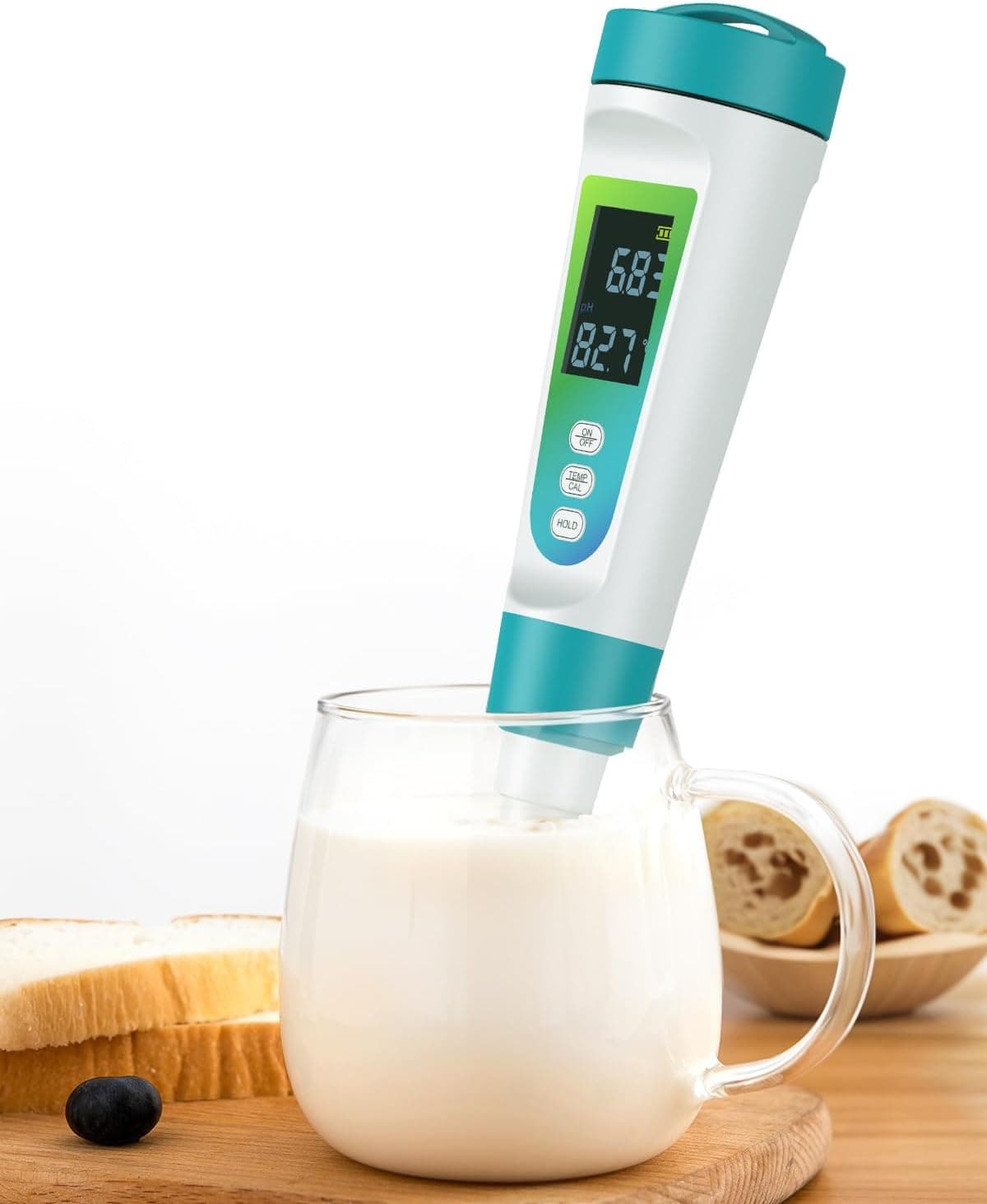 Pawfly Digital pH Meter for Food, High Accuracy pH Tester for Sourdough and Bread, for Fermentation, Sausage, Canning, Meat, Cheese and Water