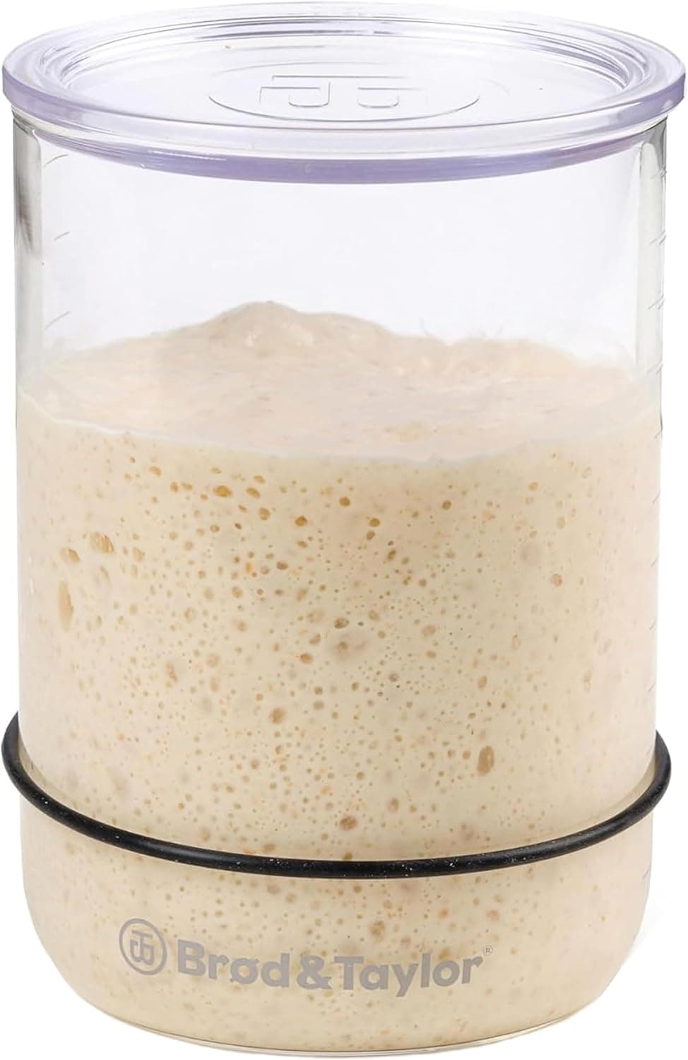 Brod and Taylor Sourdough Starter Jar (32oz), 100% Dishwasher Safe, Measurement Markings, Height Marker and Loose-Fitting Lid
