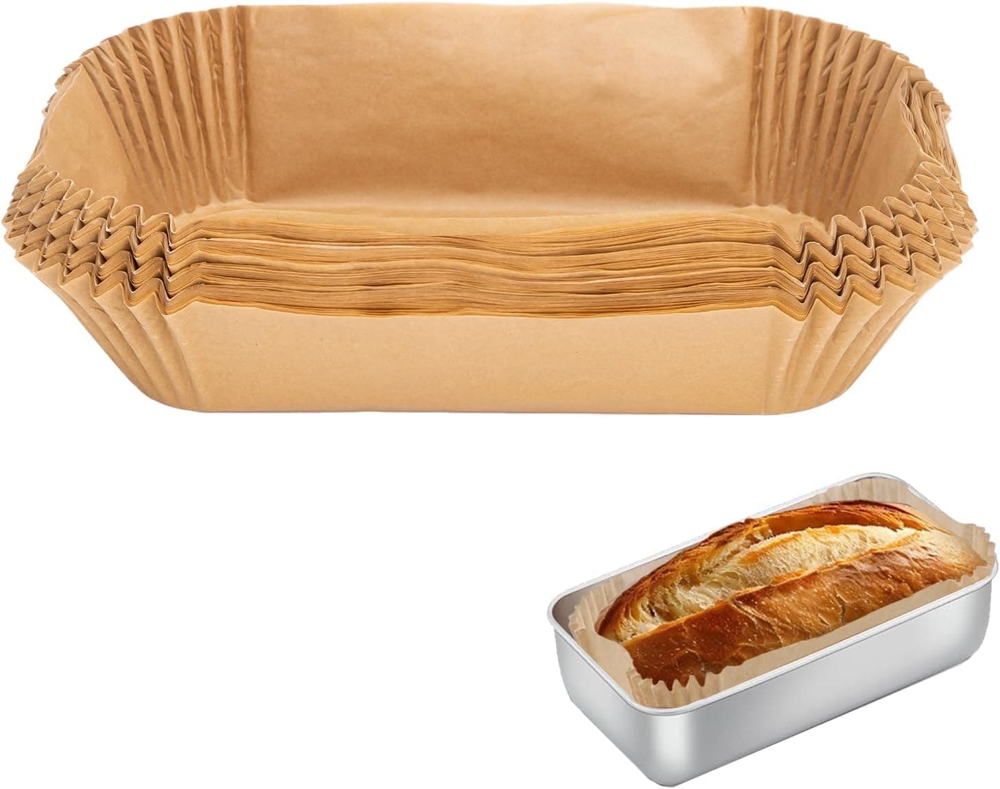 100 Pcs Loaf Pan Liners for Baking Bread 9x5 Inch, Non-Stick Pre Formed Parchment Paper