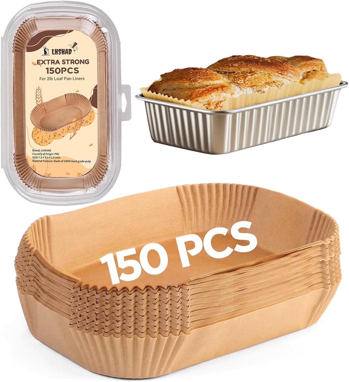 Loaf Pan Liners for Baking Bread 9x5, 150pcs Bread Pan Parchment Liners