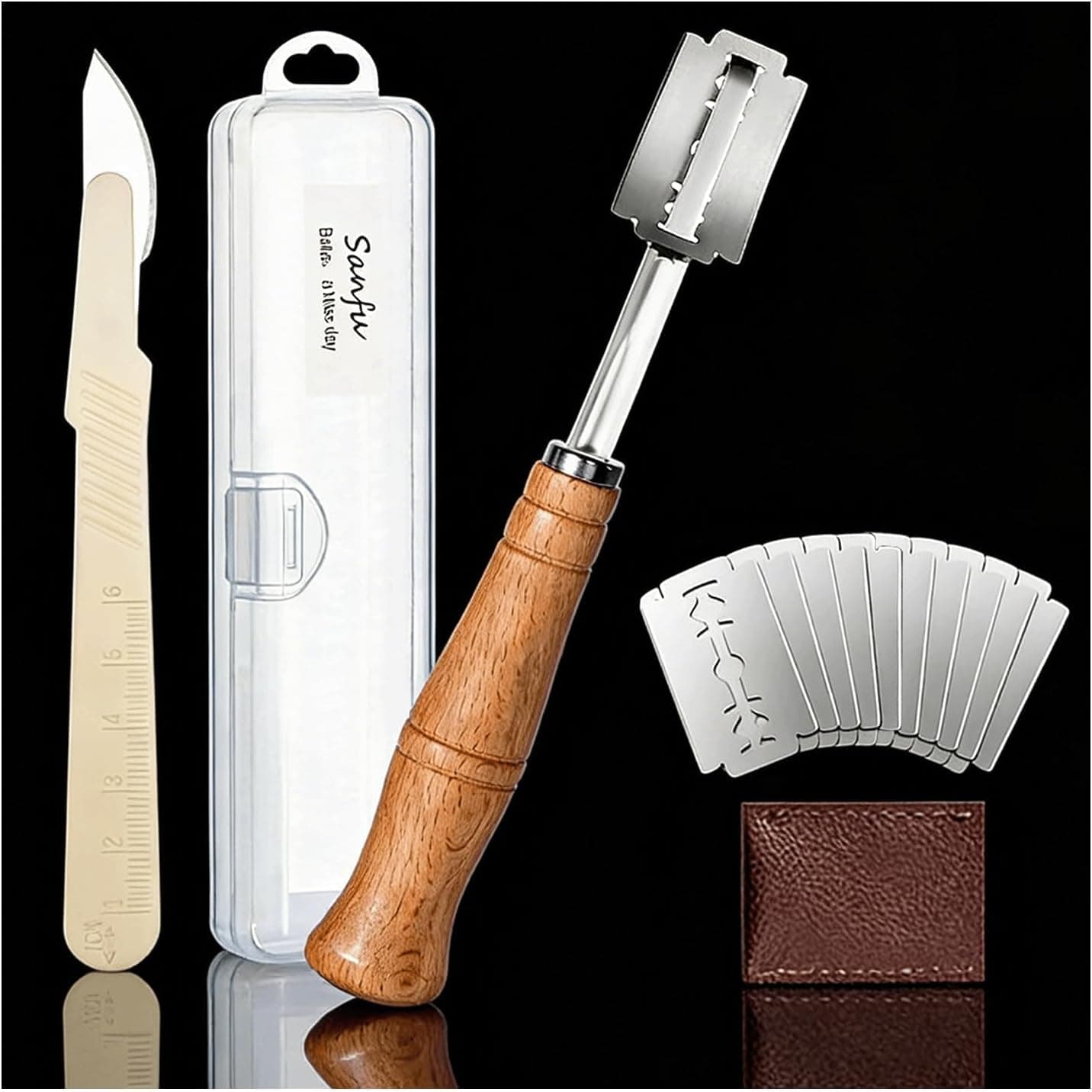 X-Sanfuoo Bread Lame Dough Scoring Tool Professional Grade Baguette and Sourdough Scoring Tool with Razor Blades