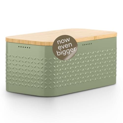 LARS NYSØM Bread Box for Kitchen Countertop - Stainless Steel Bread Storage