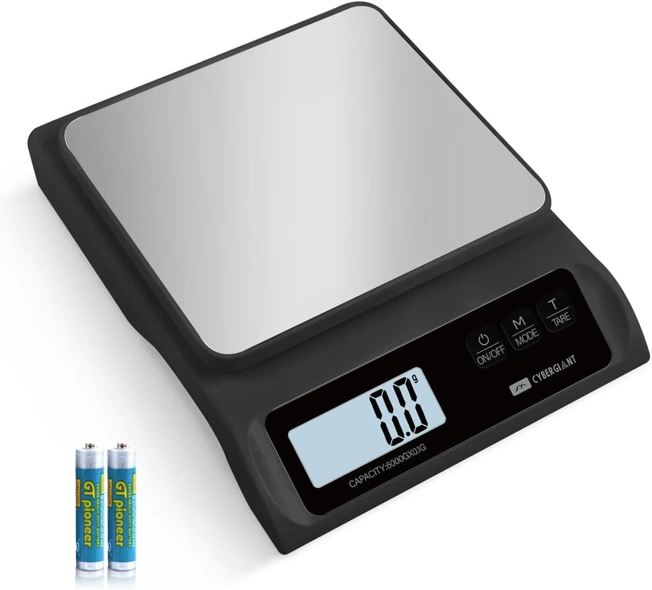 CYBERGIANT 13lb/0.1g Precision Digital Food Scale - Food Scale & Kitchen Scale for Meal Prep and Kitchen Baking - Espresso Coffee Scale, Gram Scale, Stainless Steel Platform & LCD Display, Black