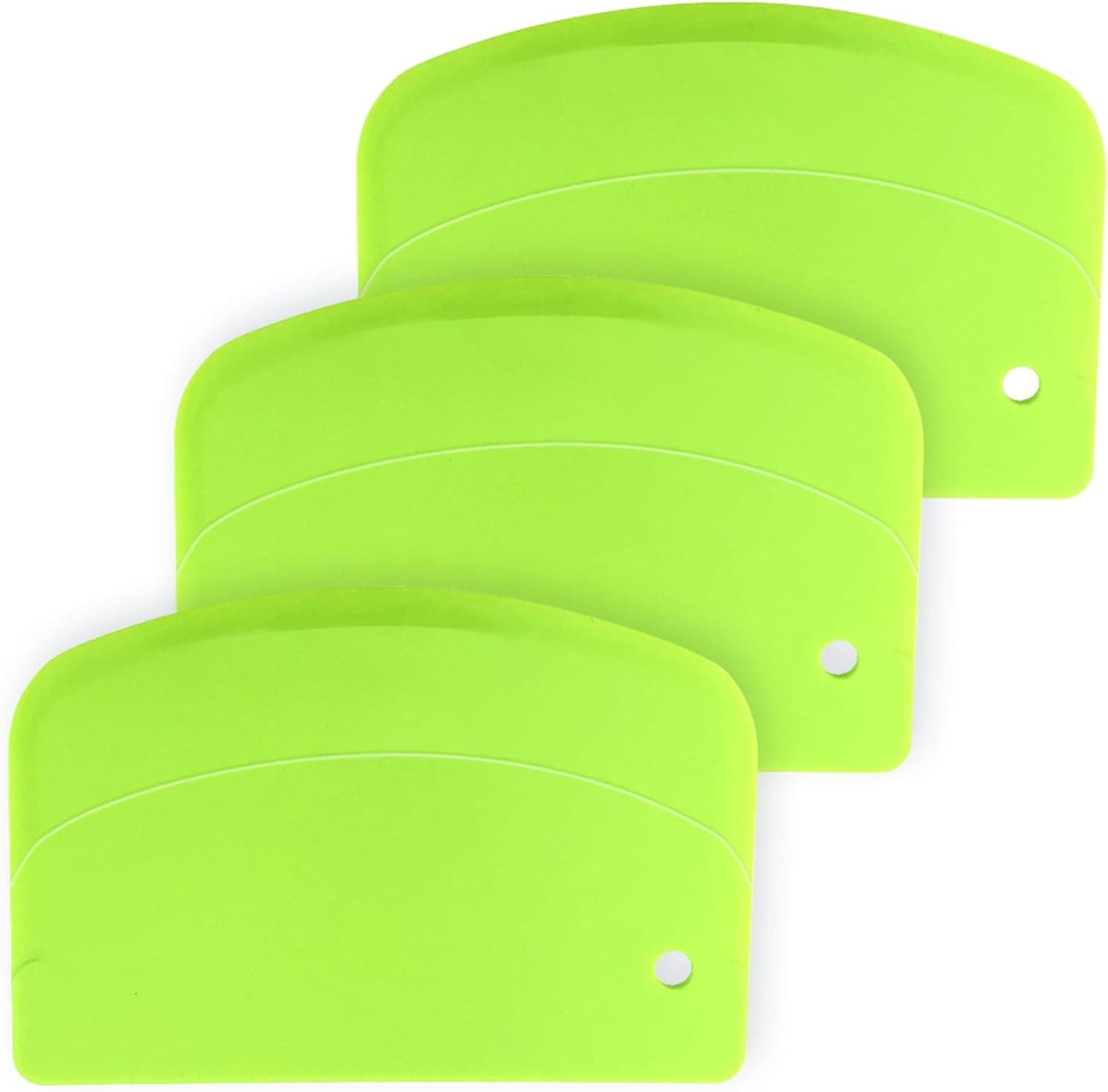 3PCS Dough Scraper Set Bench Scraper for Baking Plastic Flexible Bowl Scraper Bread Dough Cutter