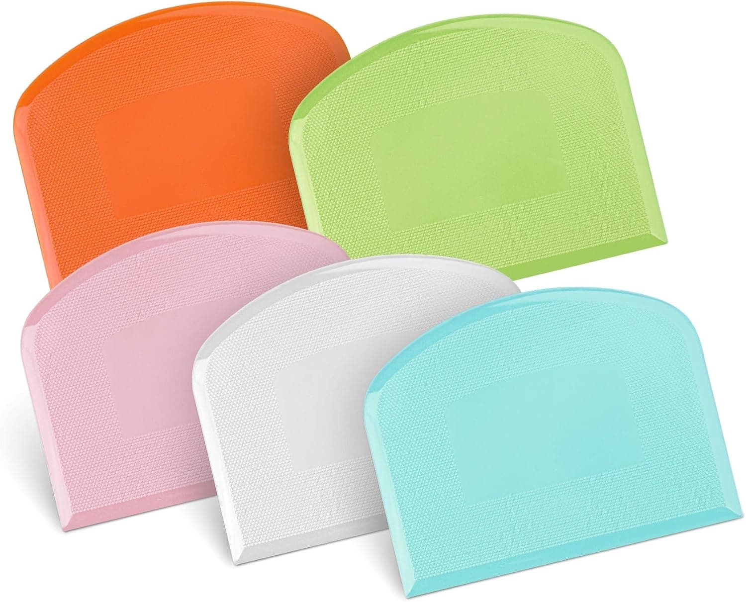 PVKRIO Flexible Dough Scraper & Cutter Set, 5-Piece Bench & Bowl Scrapers