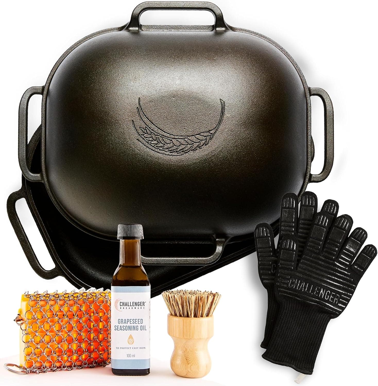 Challenger Bread Pan, Care Kit, and Oven Gloves Bundle