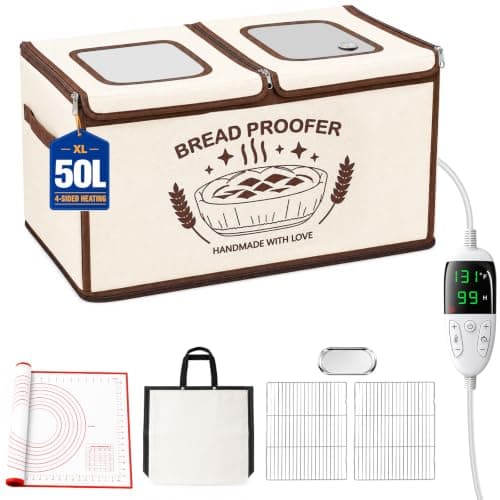 Extra Large Bread Proofing Box, Dough Proofer with 4-Side Heating 99H Timer