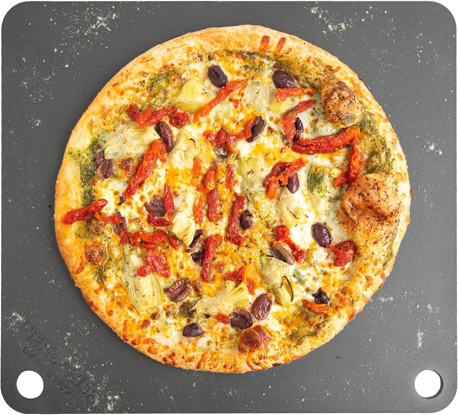 NerdChef Steel Stone High Performance Pizza Baking Surface, 0.375 inch Thick Pro