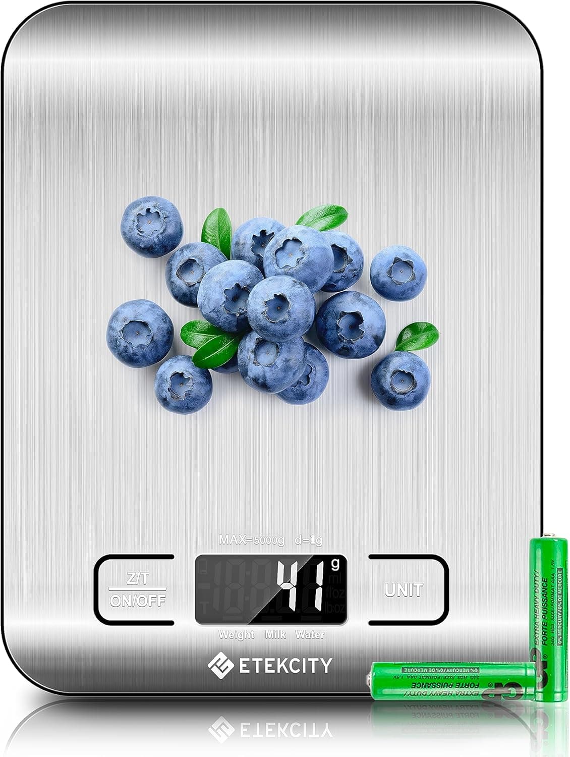 Etekcity Food Kitchen Scale, Digital Grams and Ounces, 11lb, Tare function, ideal for baking, weight loss, keto, meal prep, packages, liquids and jewelry, 304 Stainless Steel