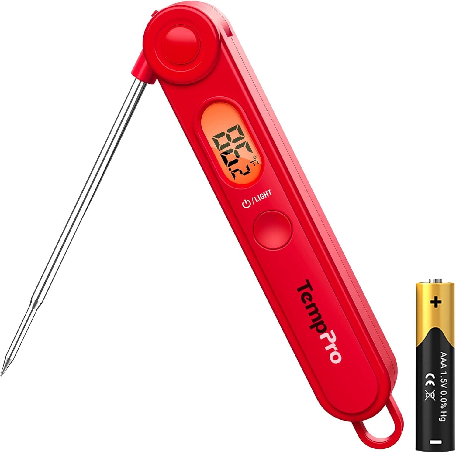 TempPro TP03B Digital Meat Thermometer, Instant Read with Backlight