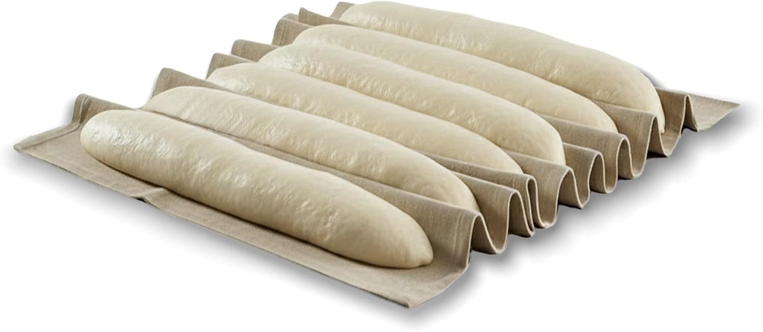 Professional Bread Cloth Bakers Couche Premium Flax Linen Baking Cloth for Dough Artisan Bread Proofing Baguette Couche 35x26
