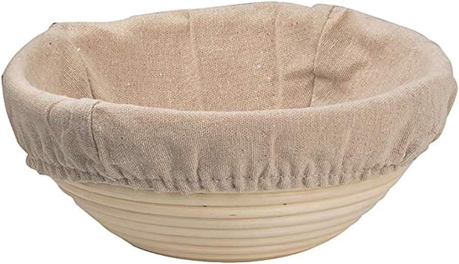 Rattan Bread Proofing Basket, Natural Oval Rattan Wicker with Liner Cloth for Dough Fermentation and Sourdough