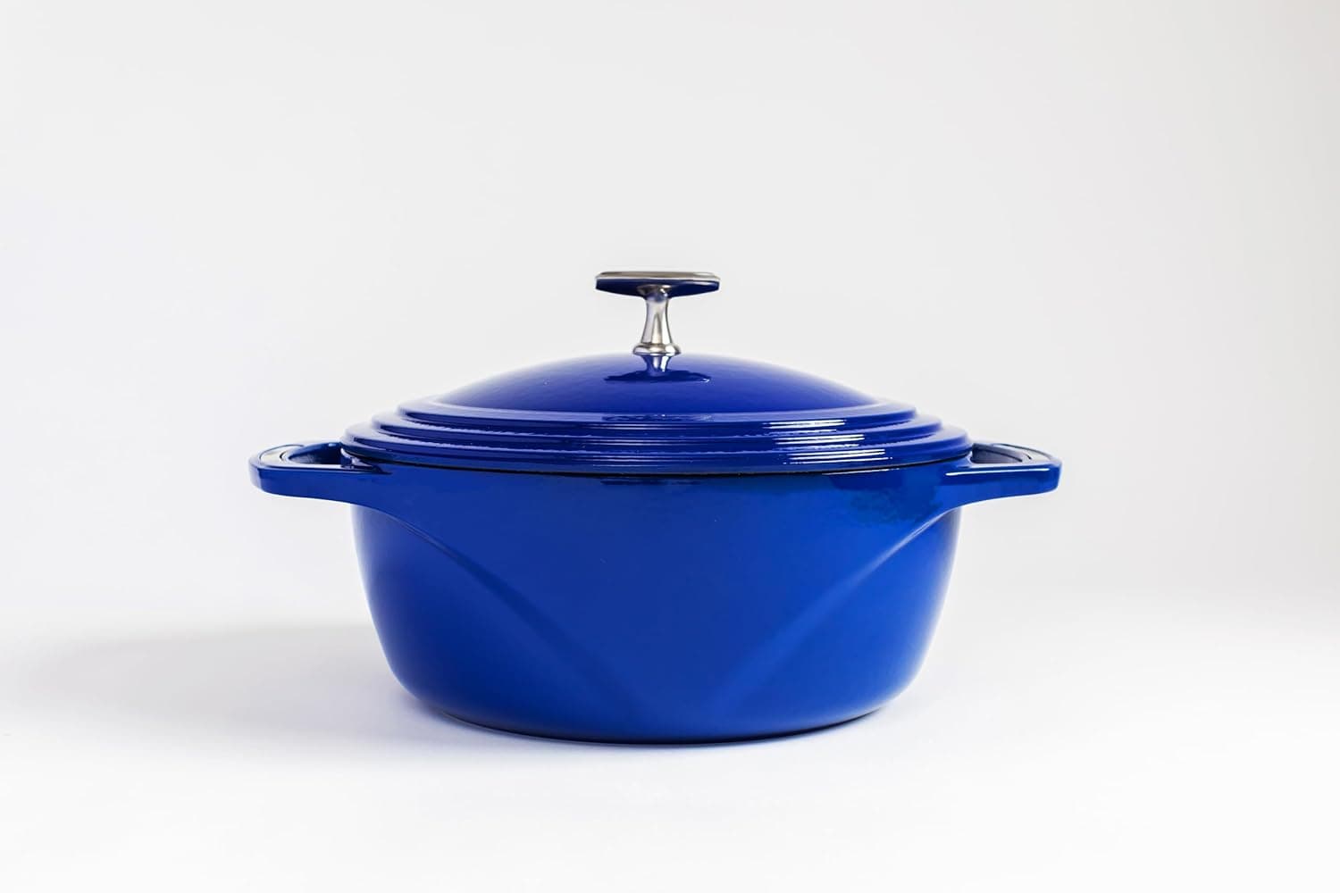 Lodge USA Enamel 6 Qt Enameled Cast Iron Dutch Oven, Dutch Oven Pot with Lid, Smooth Sailing Color, 6 Qt Capacity