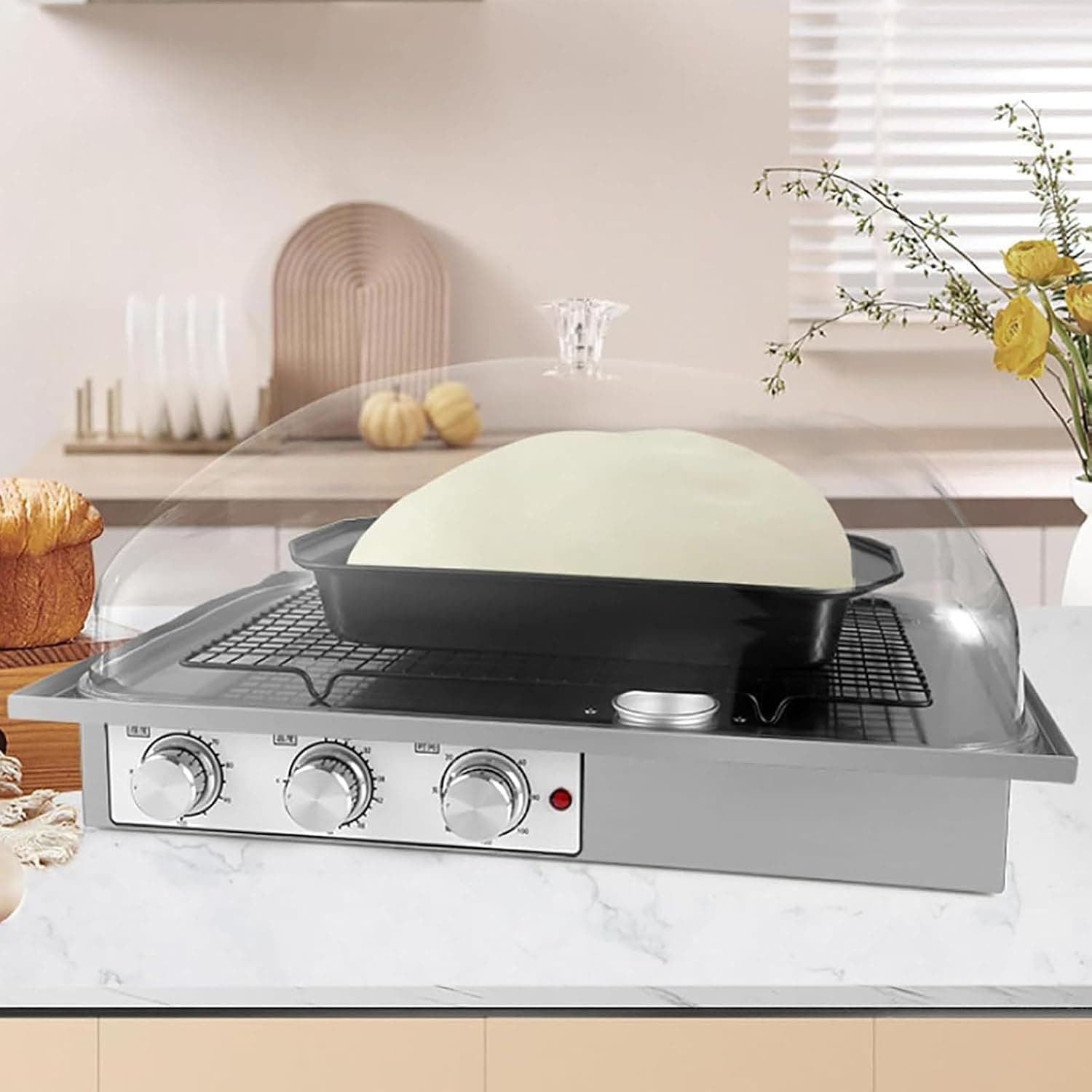 Bread Proofing Box Dough Proofer with Heater for Sourdough Bread Making, Bread Fermentation Machine Kit for Homemade Bread, Yogurt and Natto